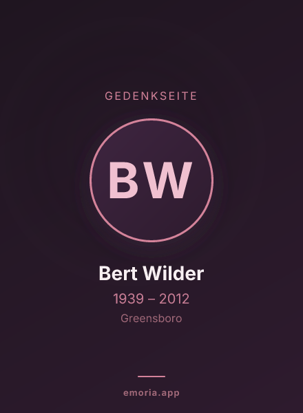 Gedenkportrait von Bert Wilder