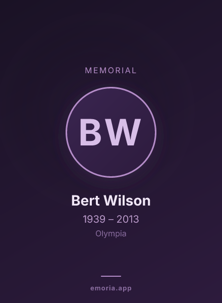 Memorial portrait of Bert Wilson