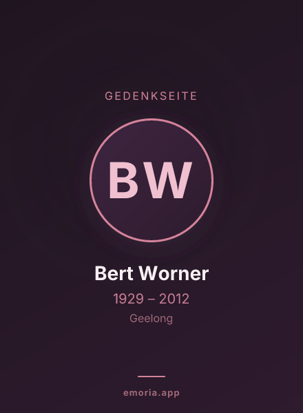 Gedenkportrait von Bert Worner