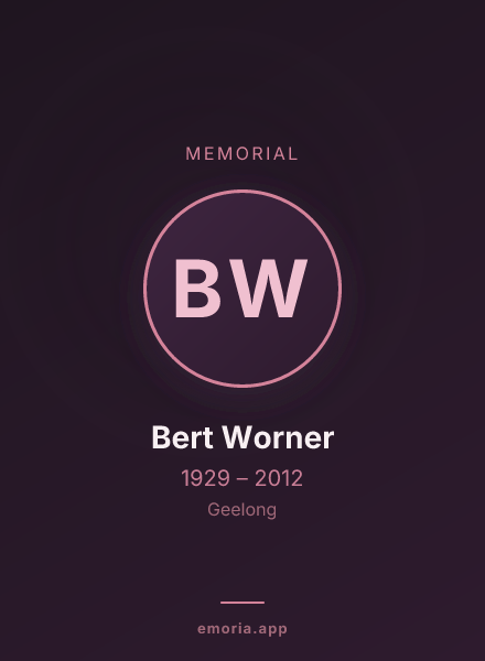 Memorial portrait of Bert Worner