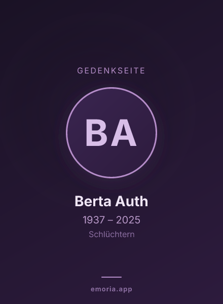 Gedenkportrait von Berta Auth