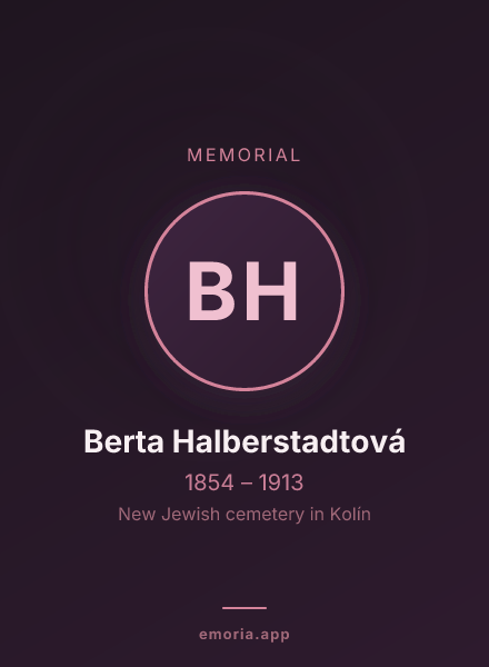 Memorial portrait of Berta Halberstadtová