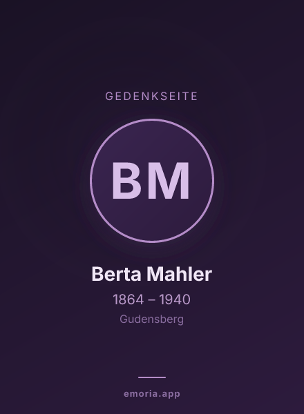 Gedenkportrait von Berta Mahler