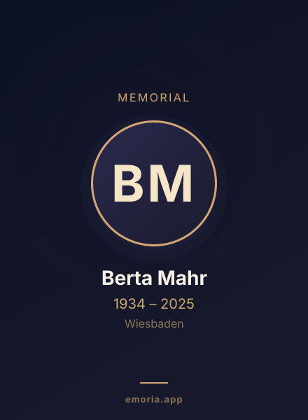 Memorial portrait of Berta Mahr