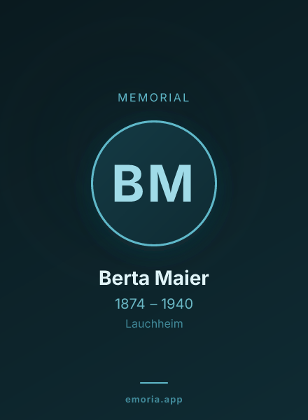 Memorial portrait of Berta Maier