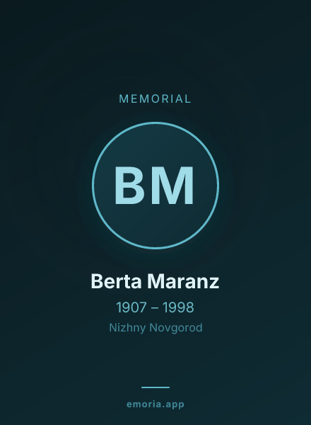 Memorial portrait of Berta Maranz