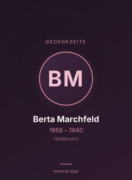 Gedenkportrait von Berta Marchfeld