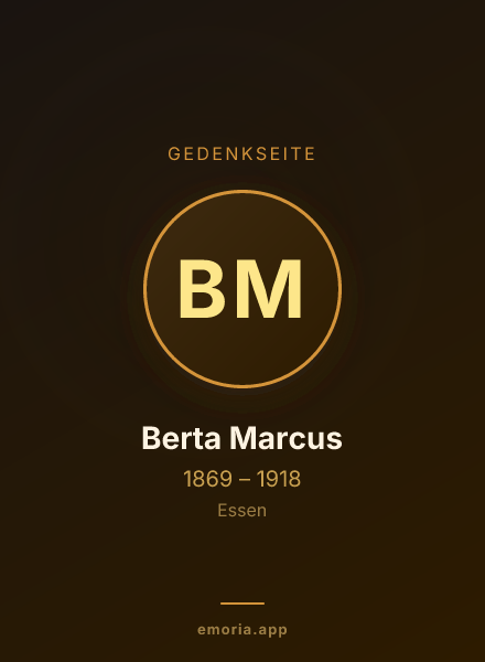 Gedenkportrait von Berta Marcus