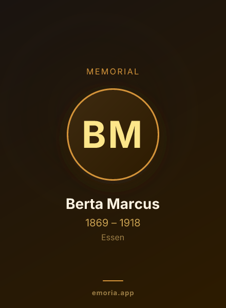 Memorial portrait of Berta Marcus