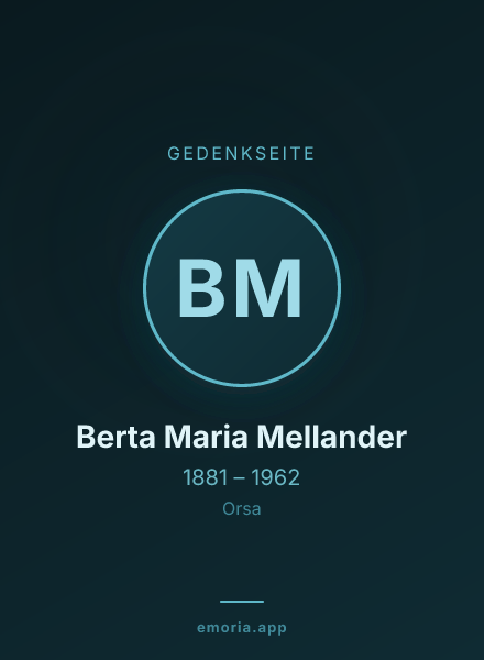 Gedenkportrait von Berta Maria Mellander