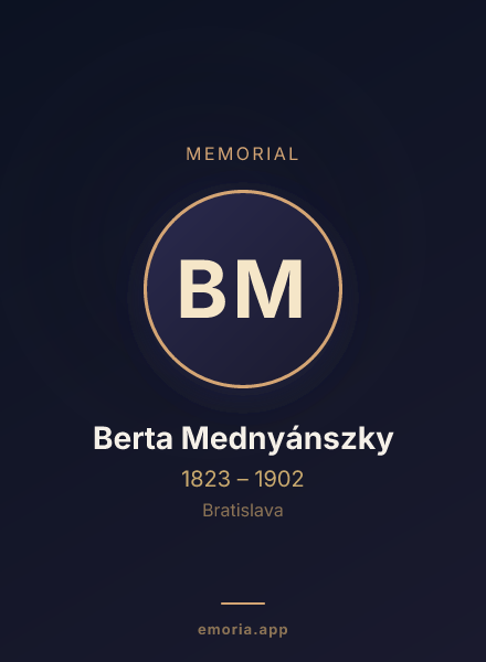 Memorial portrait of Berta Mednyánszky