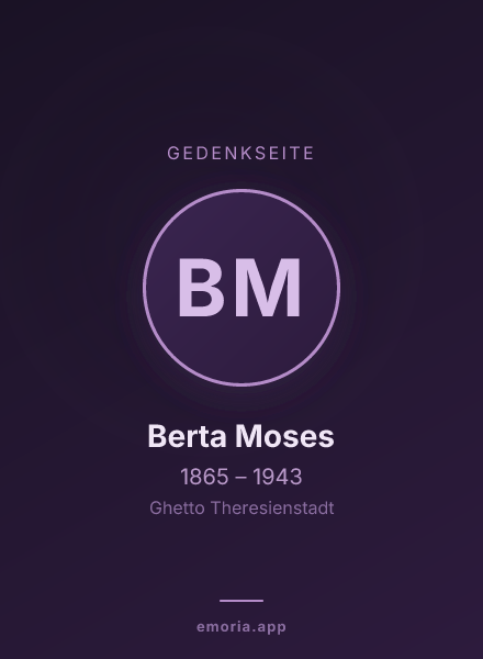 Gedenkportrait von Berta Moses