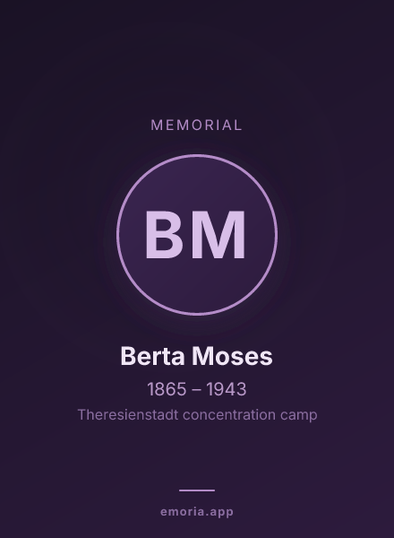 Memorial portrait of Berta Moses