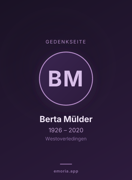Gedenkportrait von Berta Mülder