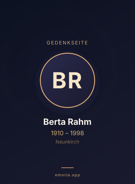 Gedenkportrait von Berta Rahm