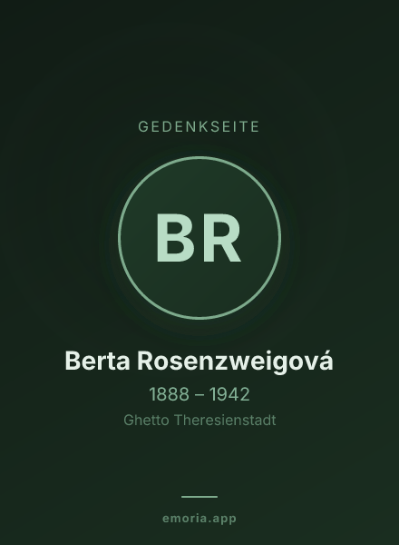Gedenkportrait von Berta Rosenzweigová