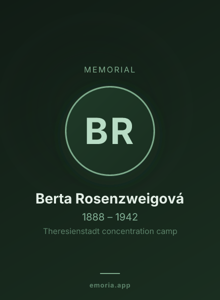 Memorial portrait of Berta Rosenzweigová