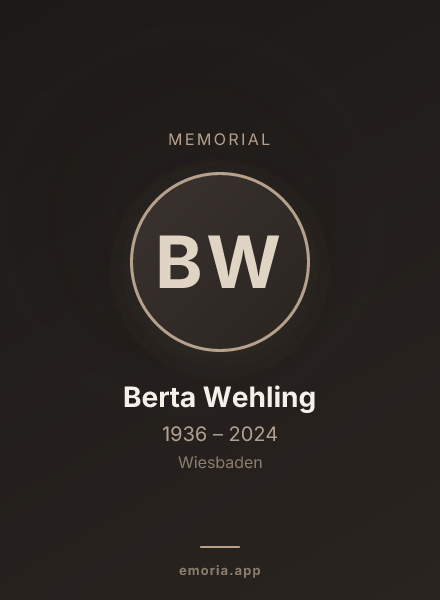 Memorial portrait of Berta Wehling