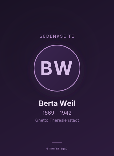 Gedenkportrait von Berta Weil