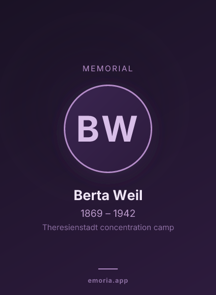 Memorial portrait of Berta Weil