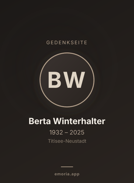 Gedenkportrait von Berta Winterhalter