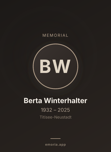 Memorial portrait of Berta Winterhalter