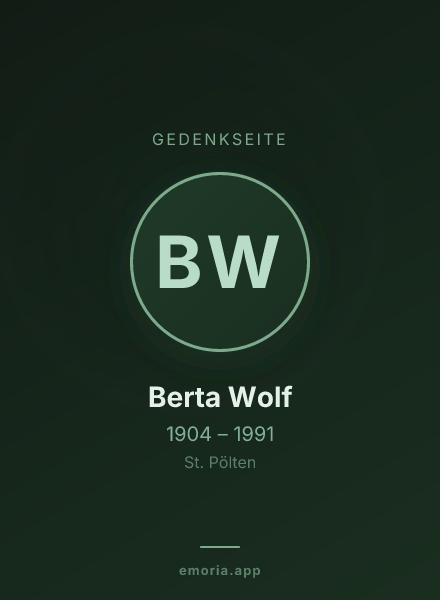 Gedenkportrait von Berta Wolf