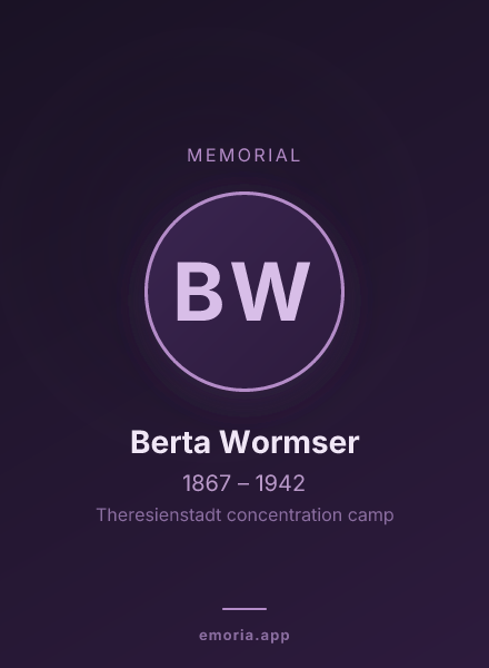 Memorial portrait of Berta Wormser