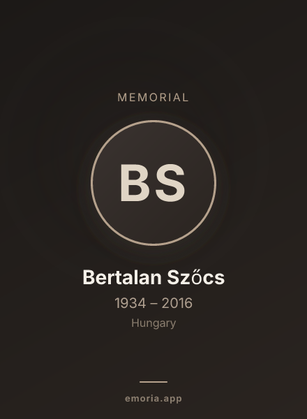 Memorial portrait of Bertalan Szőcs