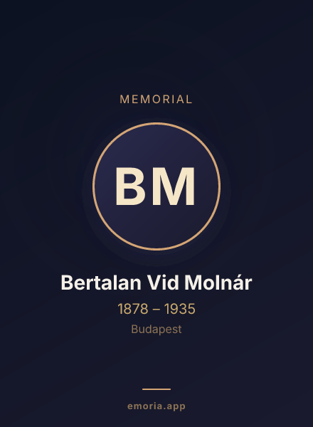 Memorial portrait of Bertalan Vid Molnár