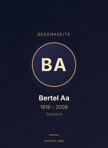 Gedenkportrait von Bertel Aa