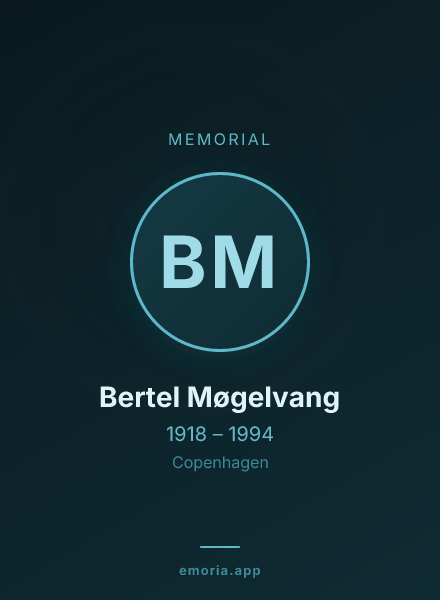 Memorial portrait of Bertel Møgelvang