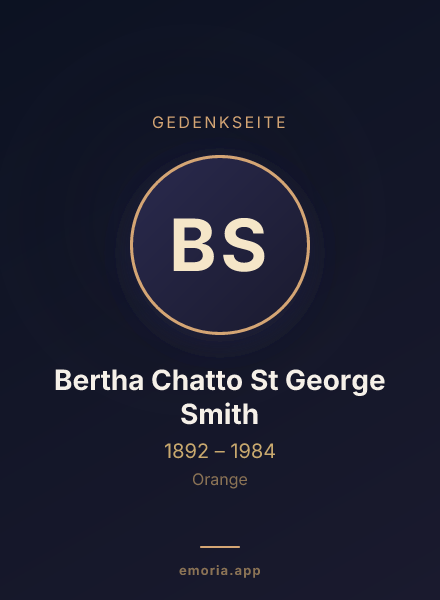Gedenkportrait von Bertha Chatto St George Smith