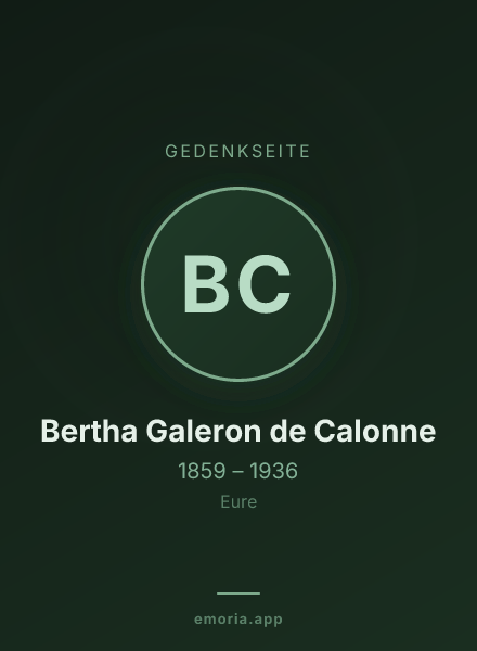 Gedenkportrait von Bertha Galeron de Calonne