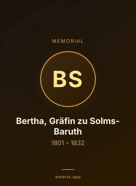 Memorial portrait of Bertha, Gräfin zu Solms-Baruth