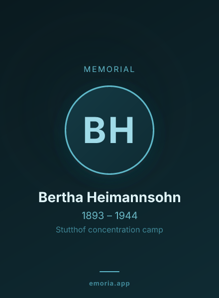 Memorial portrait of Bertha Heimannsohn