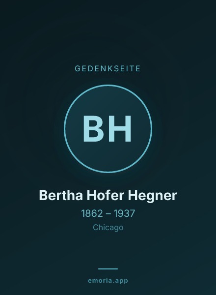 Gedenkportrait von Bertha Hofer Hegner