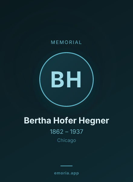 Memorial portrait of Bertha Hofer Hegner