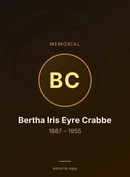 Memorial portrait of Bertha Iris Eyre Crabbe