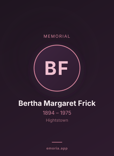 Memorial portrait of Bertha Margaret Frick