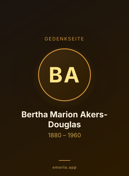 Gedenkportrait von Bertha Marion Akers-Douglas