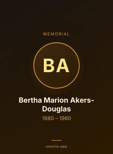 Memorial portrait of Bertha Marion Akers-Douglas