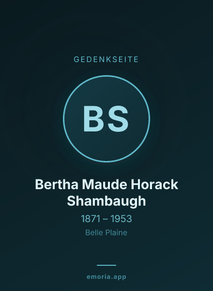 Gedenkportrait von Bertha Maude Horack Shambaugh