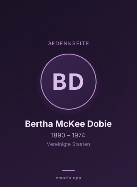 Gedenkportrait von Bertha McKee Dobie