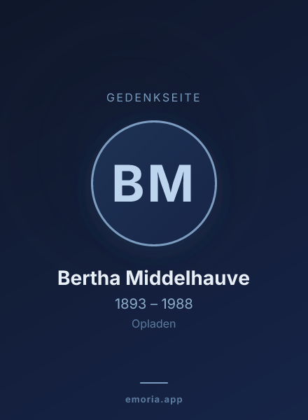 Gedenkportrait von Bertha Middelhauve
