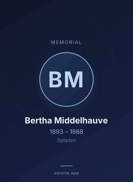 Memorial portrait of Bertha Middelhauve