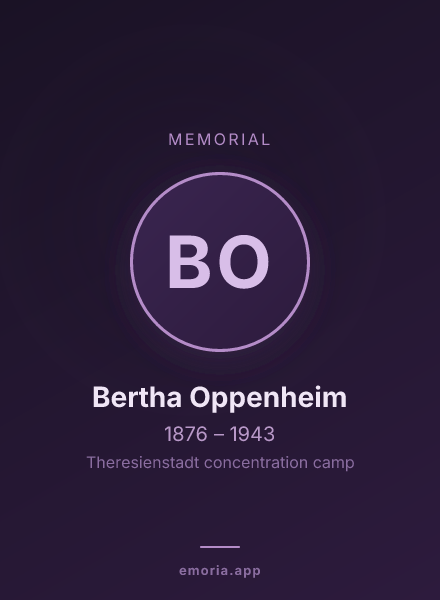 Memorial portrait of Bertha Oppenheim