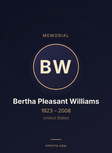 Memorial portrait of Bertha Pleasant Williams
