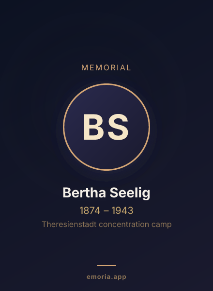 Memorial portrait of Bertha Seelig