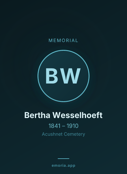 Memorial portrait of Bertha Wesselhoeft